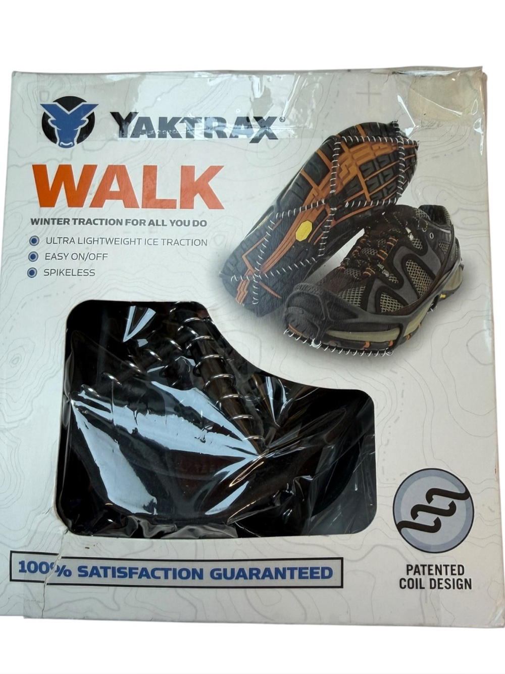 Yaktrax Walk Winter Traction - Black with Orange Accents unisex lg